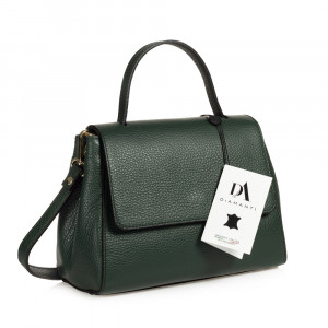 Geanta dama din piele naturala DiAmanti Salvini Verde Menta Inchis